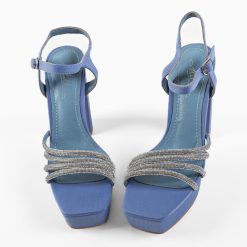 Sandale cu toc Troy Albastre 2 4