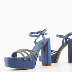 Sandale cu toc Troy Albastre 2 6