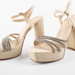 Sandale cu toc Troy Bej 4