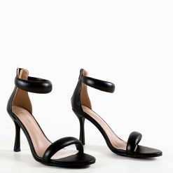 Sandale cu toc Yakup Negre 4