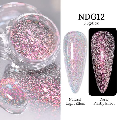 Sclipici Chrome Aurora NDG12 - Everin-NAIL ART ❤️ > Sclipici- Paiete- Confetti