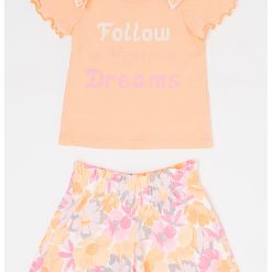 Set de tricou si pantaloni scurti cu model floral-FETE-IMBRACAMINTE/Seturi de imbracaminte