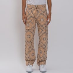 Small Signature Washed Paisley Cargo Pants-Barbati