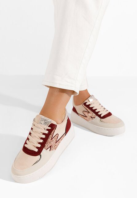 Sneakers cu platformă Nadine rosii-Sneakers dama-Sneakers dama