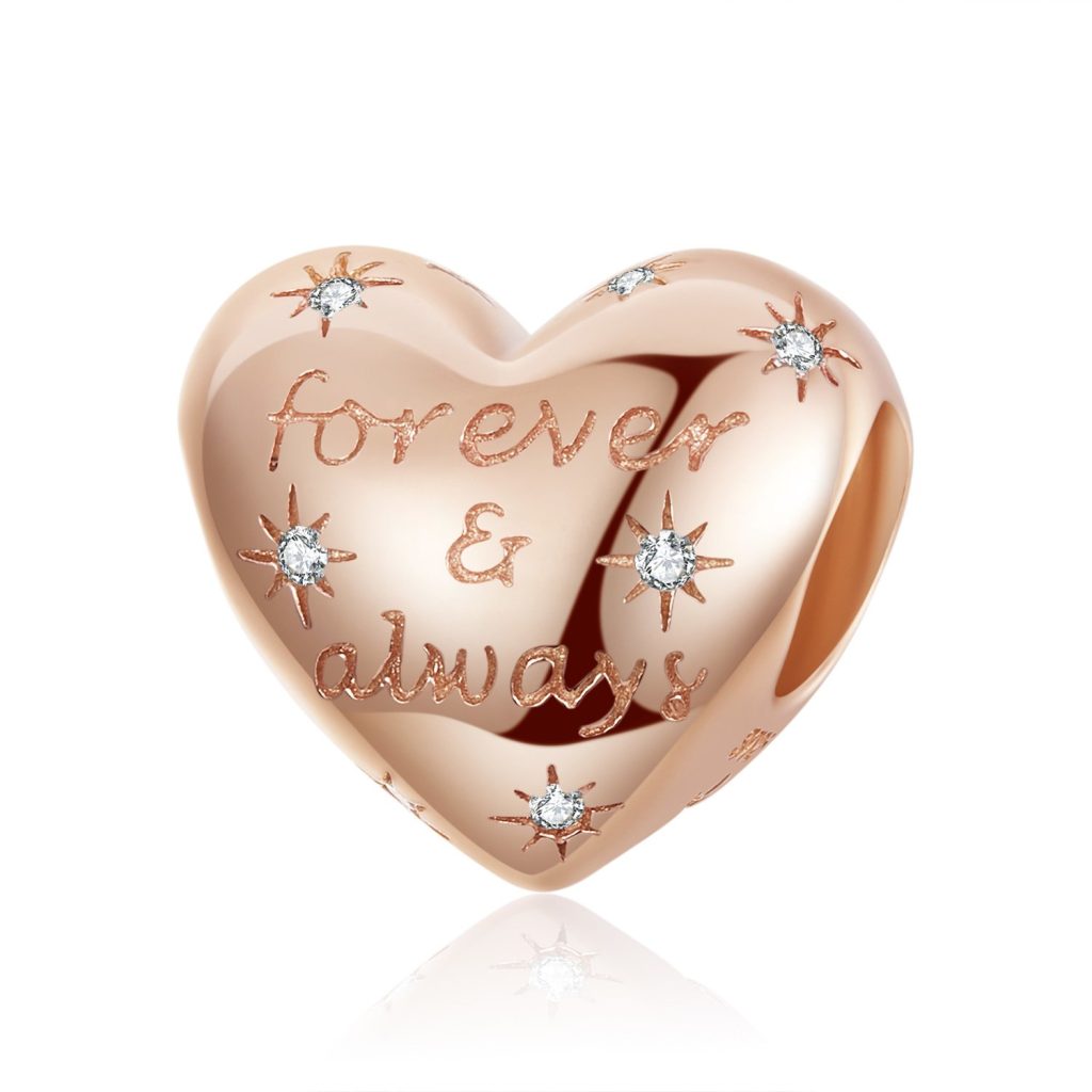 Talisman din argint Forever & Always Rose Gold-Talismane >> Talismane din Argint (toate)