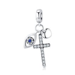 Talisman din argint Heart Cross Eye-Talismane >> Talismane din Argint (toate)