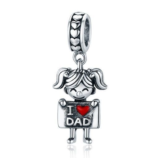 Talisman din argint I Love Dad - Girl-Talismane >> Talismane din Argint (toate)