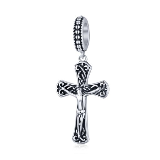 Talisman din argint Jesus Cross Charm-Talismane >> Talismane din Argint (toate)