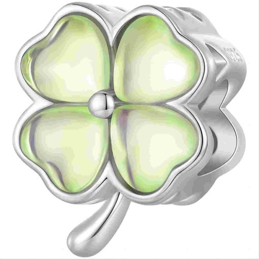 Talisman din argint Light Green Clover-Talismane >> Talismane din Argint (toate)