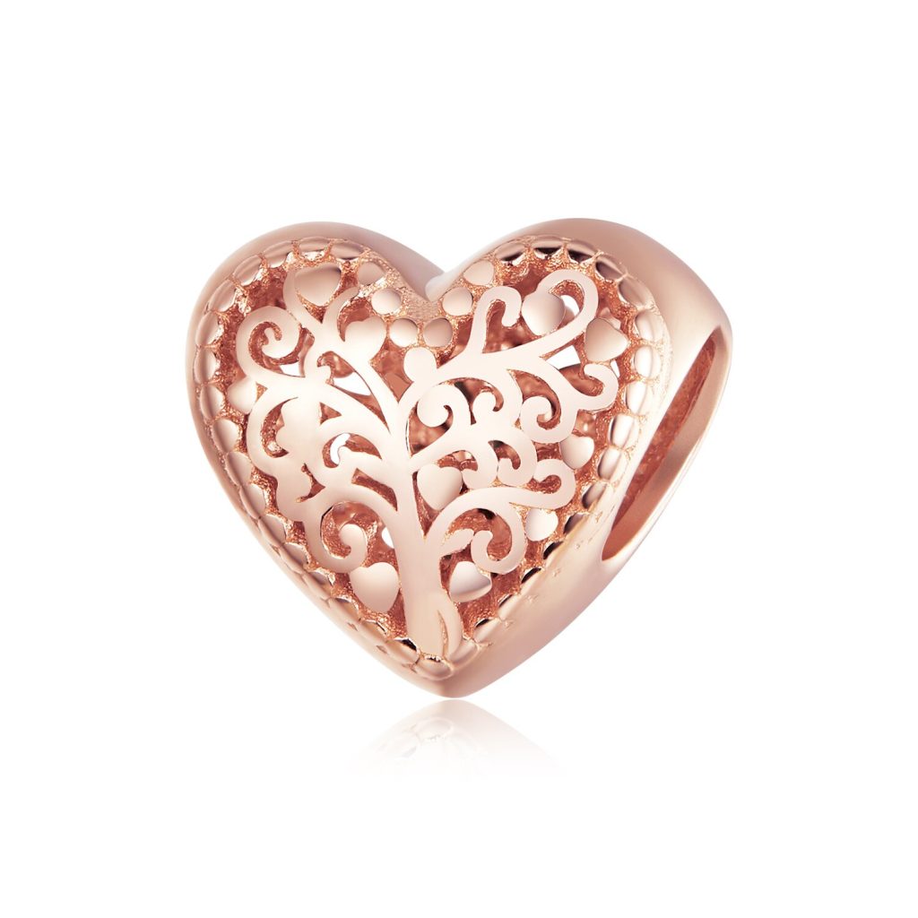 Talisman din argint Rose Gold Heart of Nature-Talismane