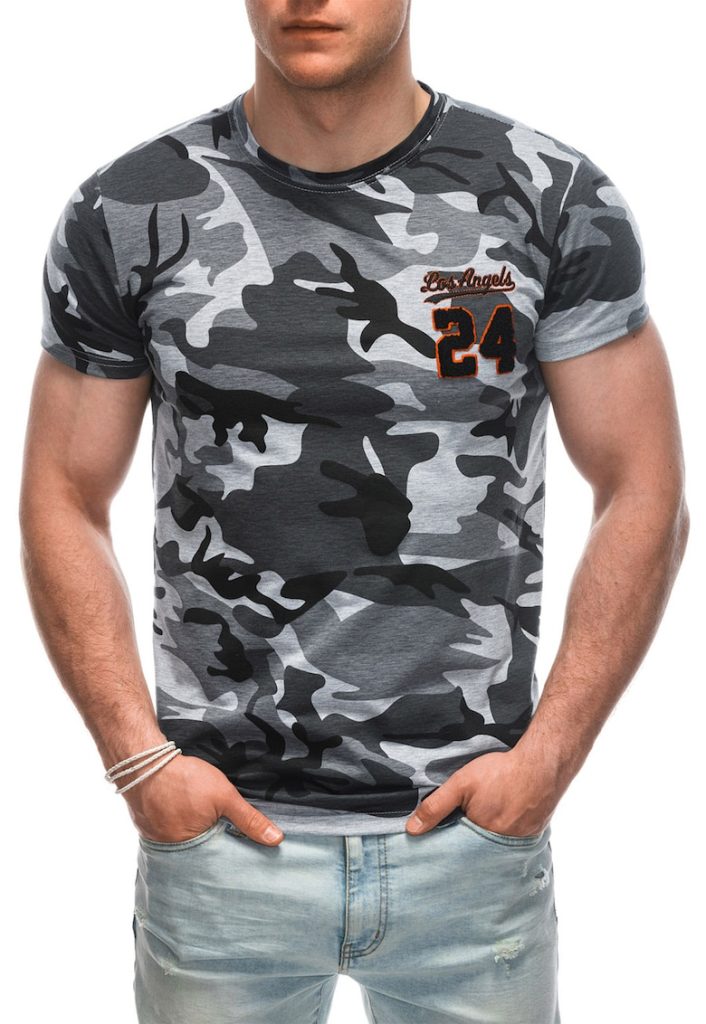 Tricou din amestec de bumbac cu model camuflaj-BARBATI-IMBRACAMINTE/Tricouri si maiouri