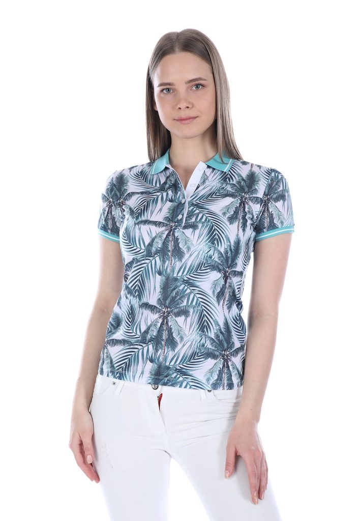 Tricou polo cu model tropical-FEMEI-IMBRACAMINTE/Tricouri si maiouri