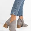 Botine cu toc gros Odeisa gri-Botine cu toc-Botine cu toc