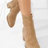 Botine cu toc gros Sancia kaki-Botine cu toc-Noutăți