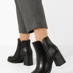 Botine cu toc gros Zelara negre-Botine cu toc-Noutăți
