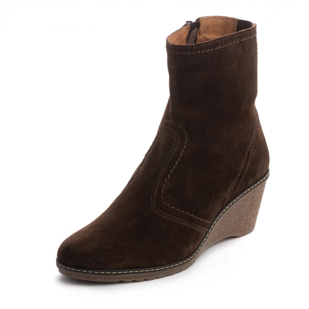 Botine piele 329 maro velur-Ghete si botine-Ghete si botine