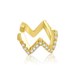 CERCEL din argint Zig Zag Clip Golden-Cercei