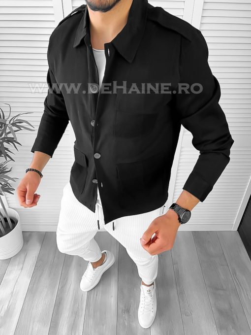 Camasa barbati neagra slim fit B7805 O2-4.2-Camasi barbati