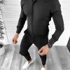 Camasa barbati slim fit neagra + BUTONI cadou 10208-Camasi barbati