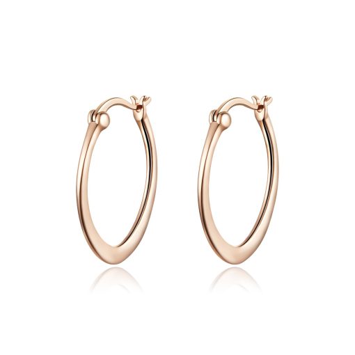 Cercei din argint Big Rose Gold Hoops-Cercei