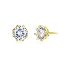 Cercei din argint Clear Classic Studs Golden-Cercei