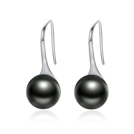 Cercei din argint Elegant Pearls black-Cercei >> Cercei din argint