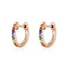 Cercei din argint Moon Look Rainbow Rose Gold-Cercei