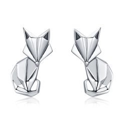 Cercei din argint Origami Fox-Cercei >> Cercei din argint