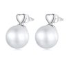 Cercei din argint Pearl Heart-Cercei >> Cercei din argint