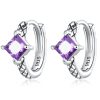 Cercei din argint Purple Rhombus-Cercei >> Cercei din argint