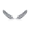 Cercei din argint Retro Feather Studs-Cercei