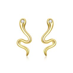 Cercei din argint Shiny Snake Golden-Cercei