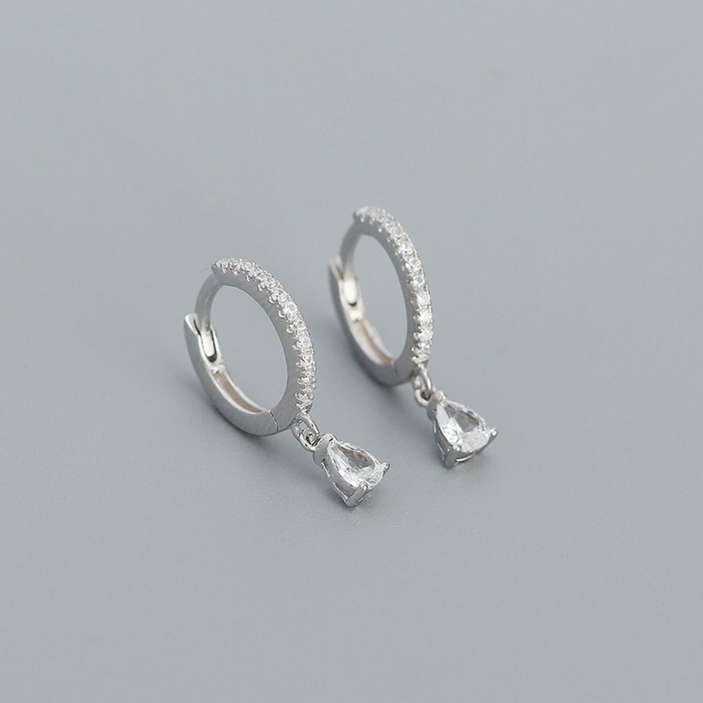 Cercei din argint Silver Studded Hoops-Cercei >> Cercei din argint