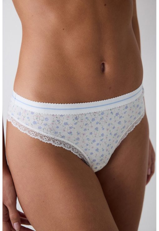 Chiloti cu model floral - din bumbac-FEMEI-IMBRACAMINTE/Lenjerie intima