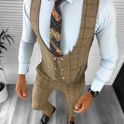 Compleu barbati maro Vesta + Pantaloni + Camasa B1452 29-1-Costume barbati > Compleuri barbati