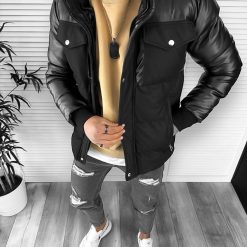Geaca barbati groasa neagra de iarna 12348 66-2-Geci barbati > Geci iarna