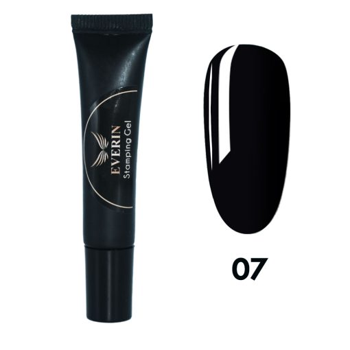 Gel pentru stampila la tub Everin- 07 Negru - SGE-07 - Everin.ro-NAIL ART ❤️