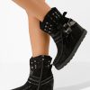 Ghete cu platforma Emma negre-Botine cu platforma-Ghete cu platforma