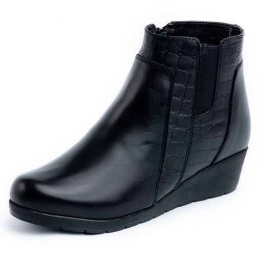 Ghete piele 1550 Negru Croco-Ghete si botine-Ghete si botine