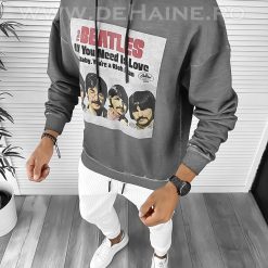 Hanorac barbati slim fit gri deschis K113 O2-3.1-Hanorace