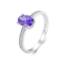 Inel din argint Oval Purple Gem-Inele >> Inele din argint