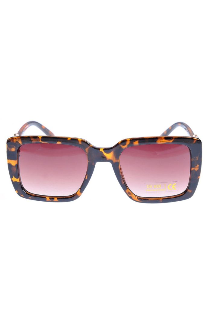 Ochelari de soare animal print cu lentile rosii UV 400-FEMEI-GENTI SI ACCESORII/Ochelari de soare