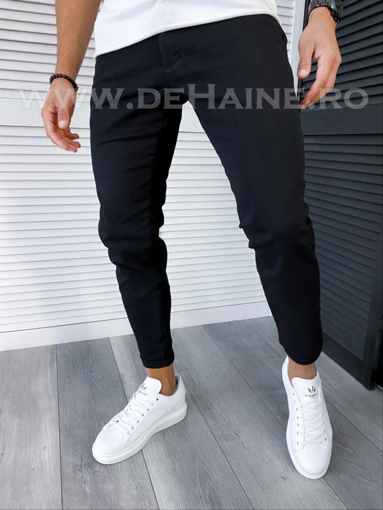 Pantaloni barbati casual negri B6297 P18-1.1-Pantaloni > Pantaloni casual