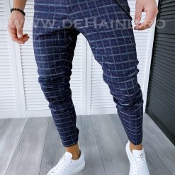 Pantaloni barbati casual regular fit in carouri B1747 S2-Pantaloni > Pantaloni casual