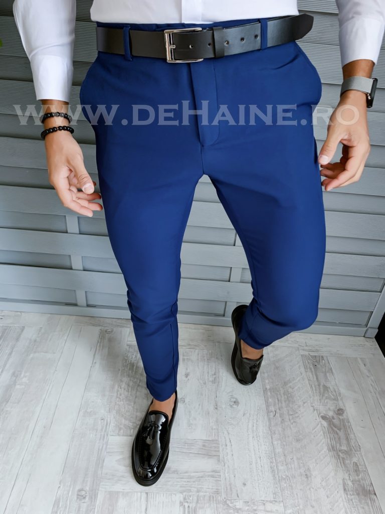 Pantaloni barbati eleganti bleumarin B1734 B2-5.3-Pantaloni > Pantaloni eleganti