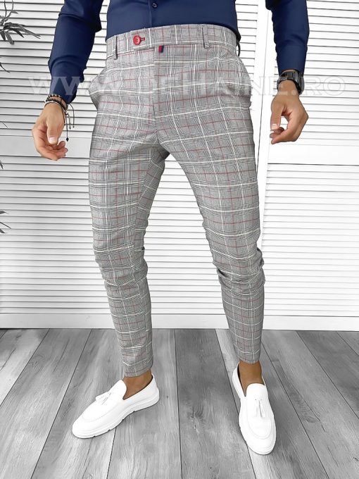 Pantaloni barbati eleganti in carouri B8773 P18-3.3-Pantaloni > Pantaloni eleganti