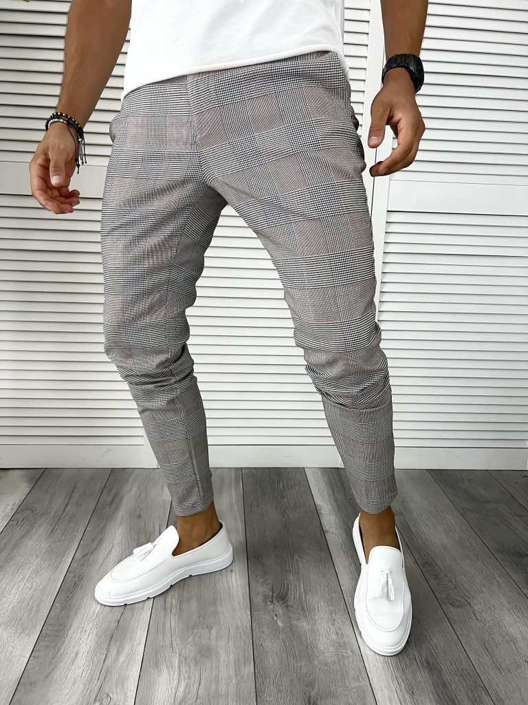 Pantaloni barbati eleganti in carouri B8789 F3-5.3-Pantaloni > Pantaloni eleganti