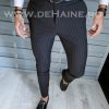 Pantaloni barbati eleganti negri in dungi B1670 O6-5.2-Pantaloni > Pantaloni eleganti