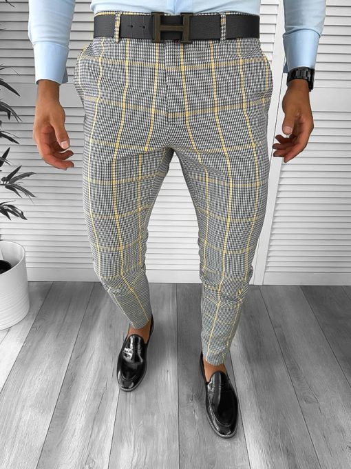 Pantaloni barbati eleganti regular fit carouri 2019 28-2.3-Pantaloni > Pantaloni eleganti