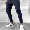 Pantaloni de trening bleumarin conici 12112 126-4-Pantaloni > Pantaloni de trening